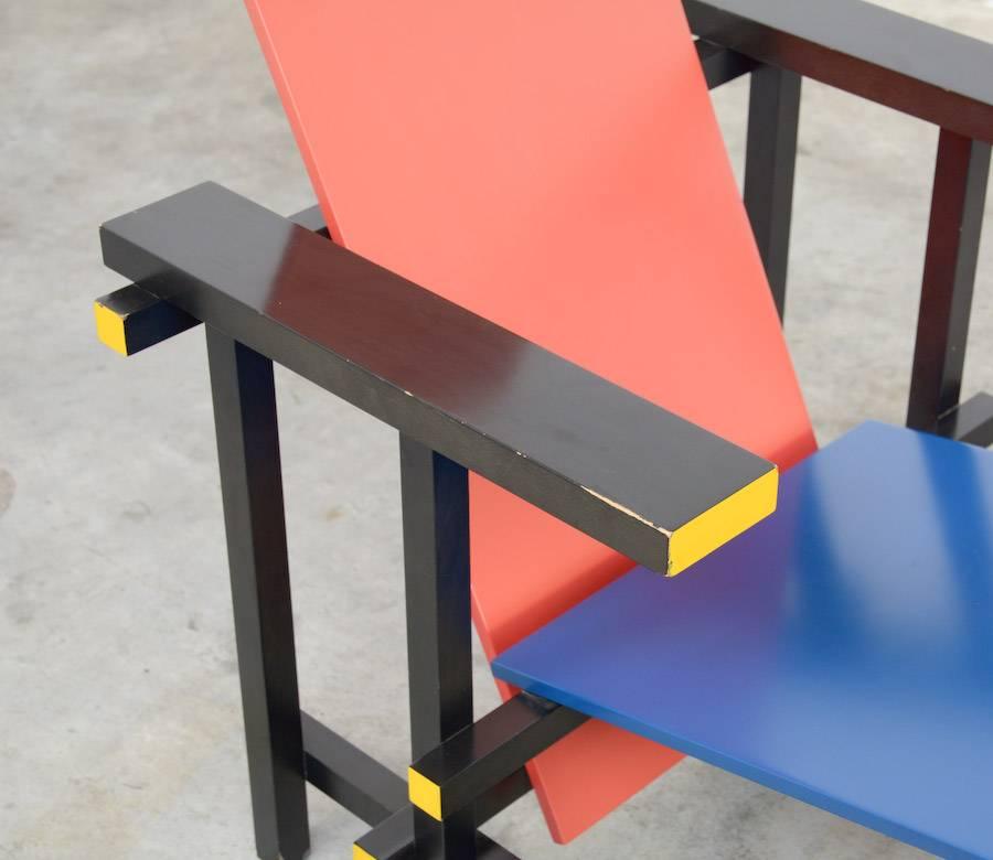 Dutch Red and Blue Chair by Gerrit Rietveld for Cassina