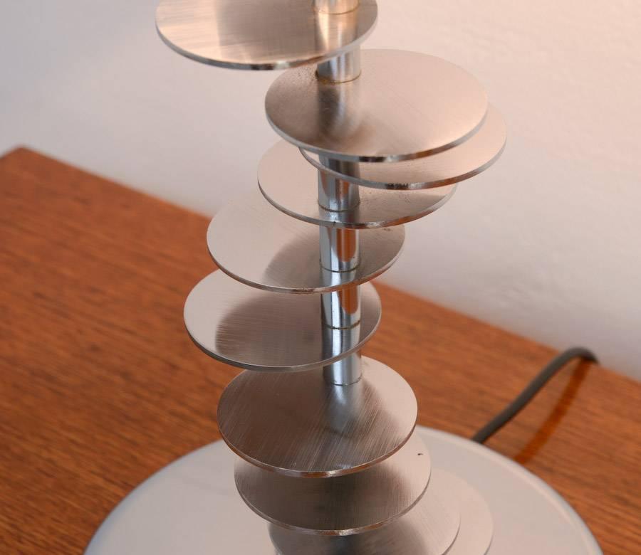 Chrome Magnificent Table Lamp in the Manner of Curtis Jere