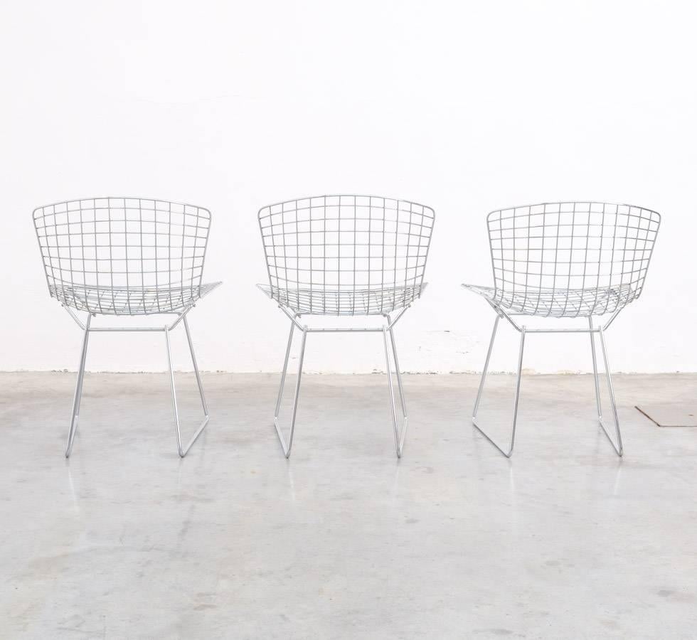 Set of Six Wire Chairs by Harry Bertoia for Knoll International De Coene 1