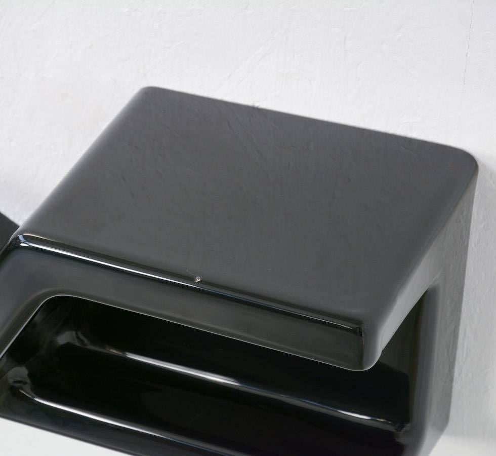 Modern Sculptural Black Plastic Floating Shelf by Nani Prina
