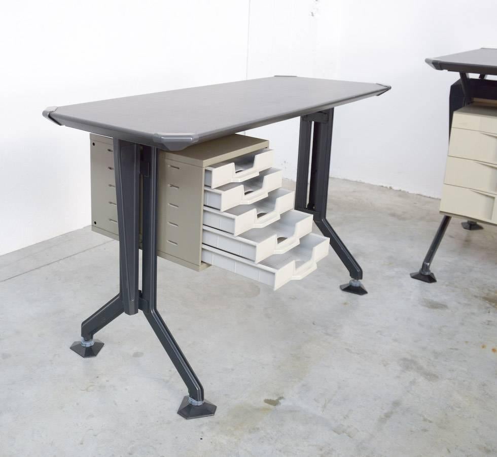 Industrial Mid-Century Italian Arco Series Desk by Studio BBPR for Olivetti
