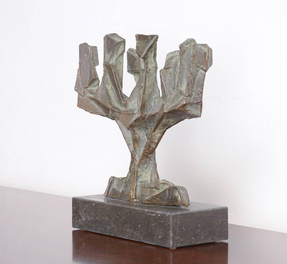 Brutalist Bronze Abstracted Tree Sculpture