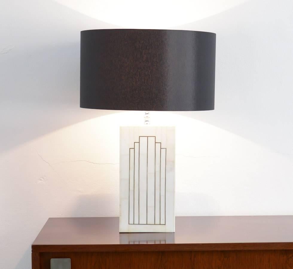 Modern Geometric Marble Table Lamp For Sale