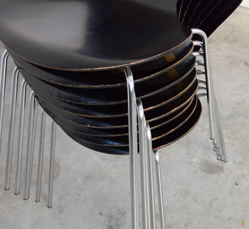 Mid-Century Modern Set of Black Butterfly Chairs by Arne Jacobsen for Fritz Hansen