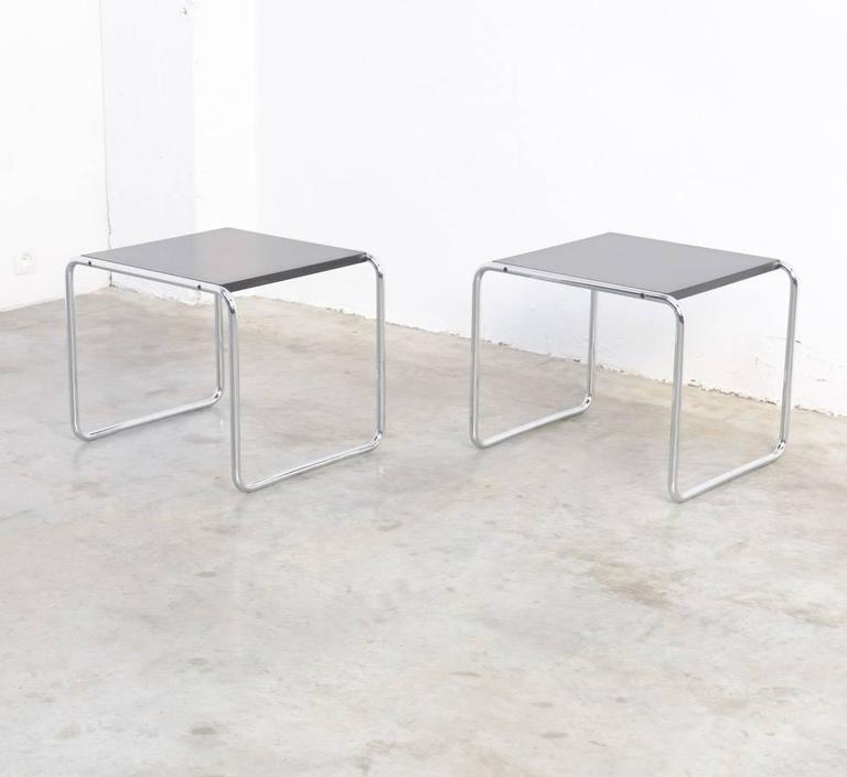 Pair Of Laccio Side Tables By Marcel Breuer For Gavina At 1stdibs Italian Pair Of Laccio Side Tables By Marcel Breuer For Gavina