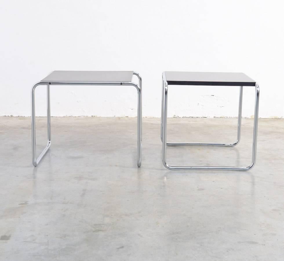 Italian Pair of Laccio Side Tables by Marcel Breuer for Gavina