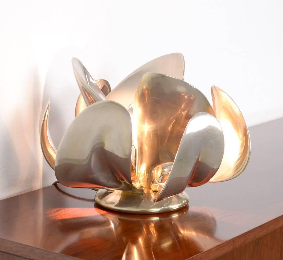 Modern Rare Table Lamp “Fleur d’Or” by Michel Armand