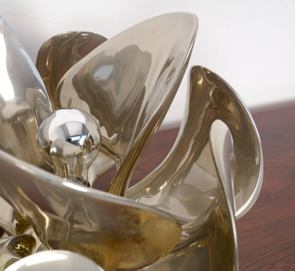 Rare Table Lamp “Fleur d’Or” by Michel Armand 2