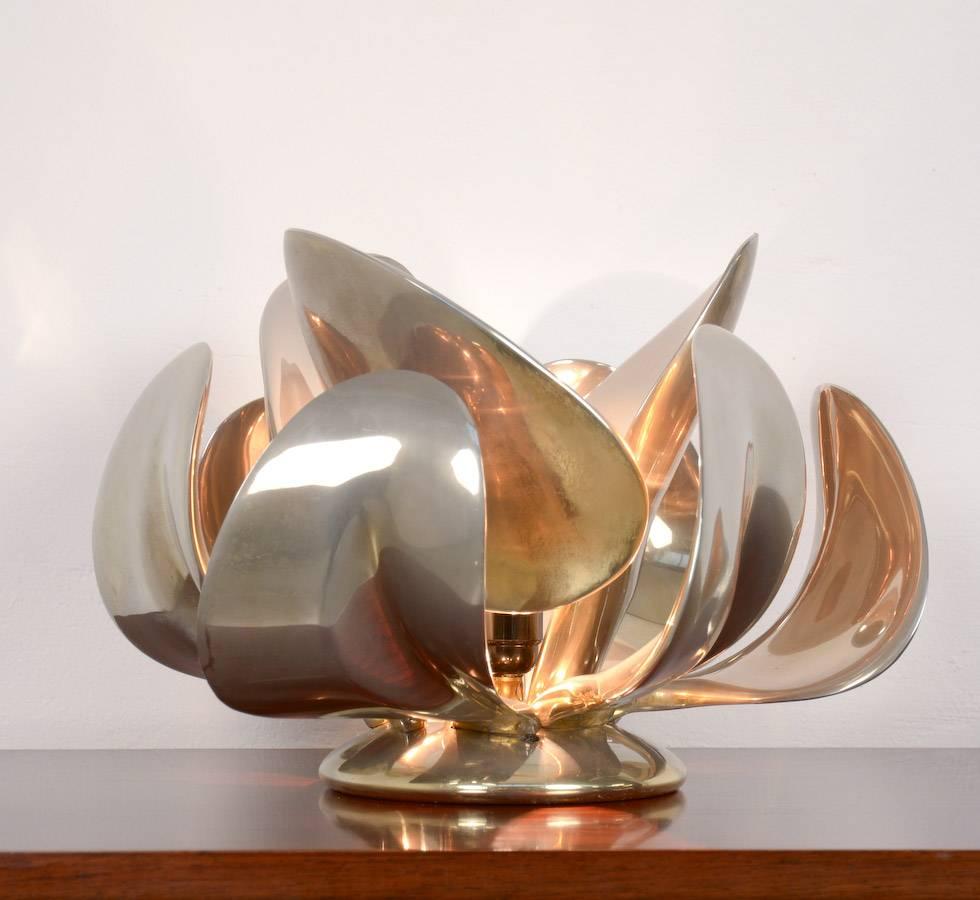 Rare Table Lamp “Fleur d’Or” by Michel Armand 3