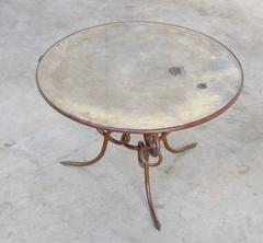 Gilded Forged Iron Coffee Table by René Drouet