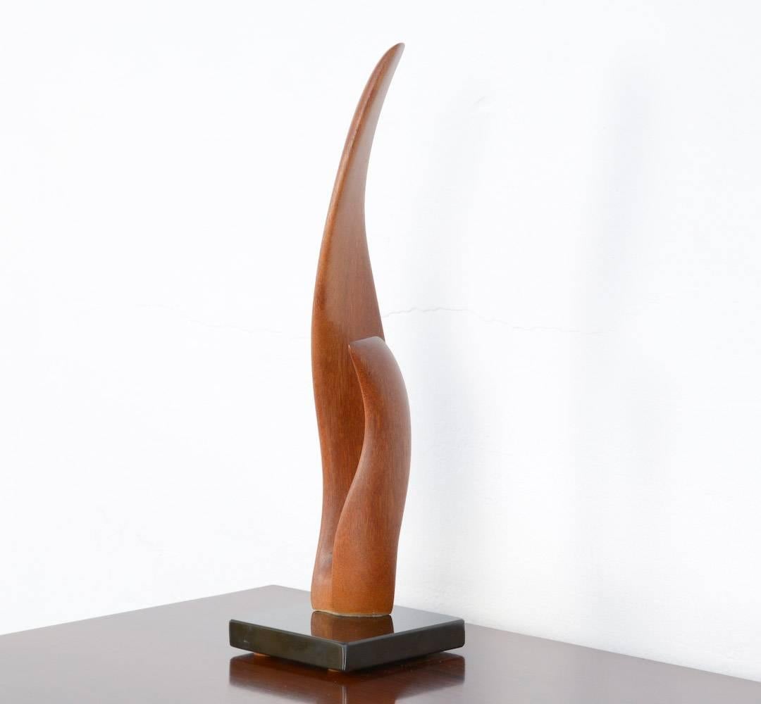 Organic Modern Abstract Organic Wooden Sculpture by J. Theys