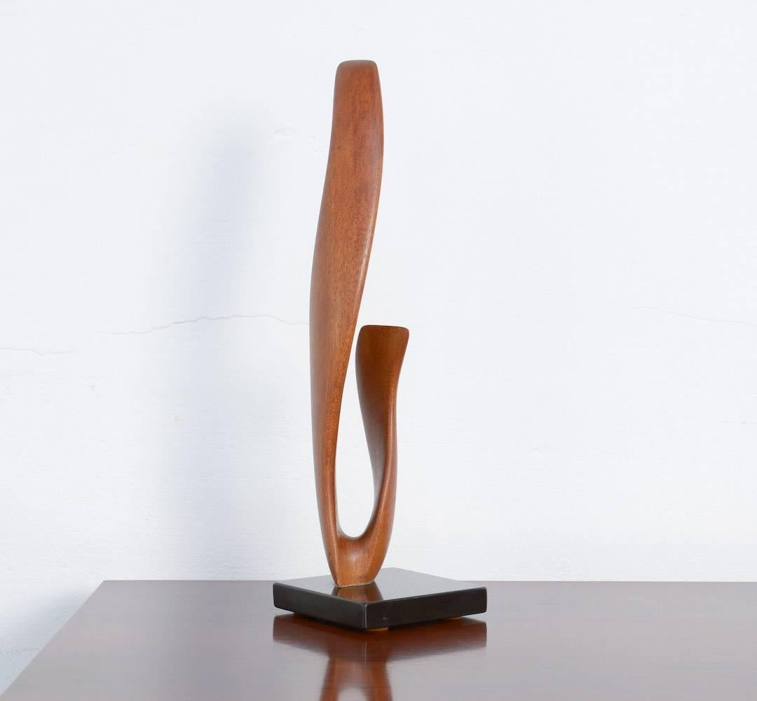 Abstract Organic Wooden Sculpture by J. Theys 1