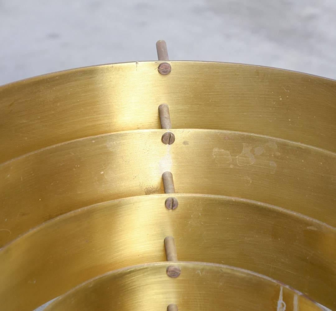 Metà XX secolo Lampada da soffitto in ottone unica di Jules Wabbes, 1969 in vendita