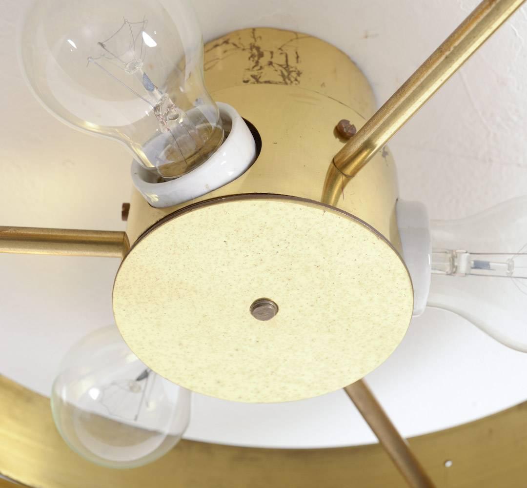 Lampada da soffitto in ottone unica di Jules Wabbes, 1969 in vendita 1