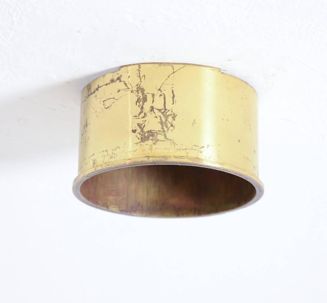 Lampada da soffitto in ottone unica di Jules Wabbes, 1969 in vendita 2