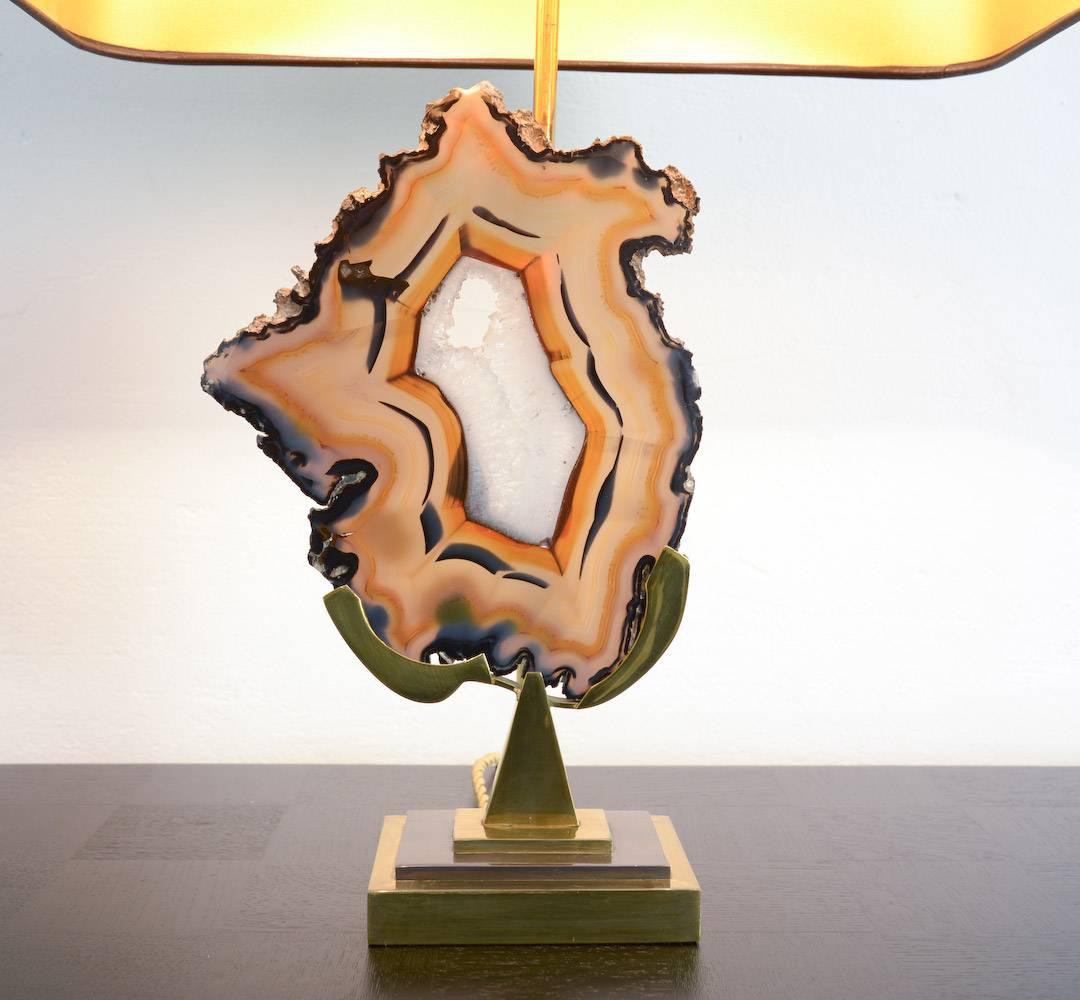 Modern Agate Table Lamp by Willy Daro