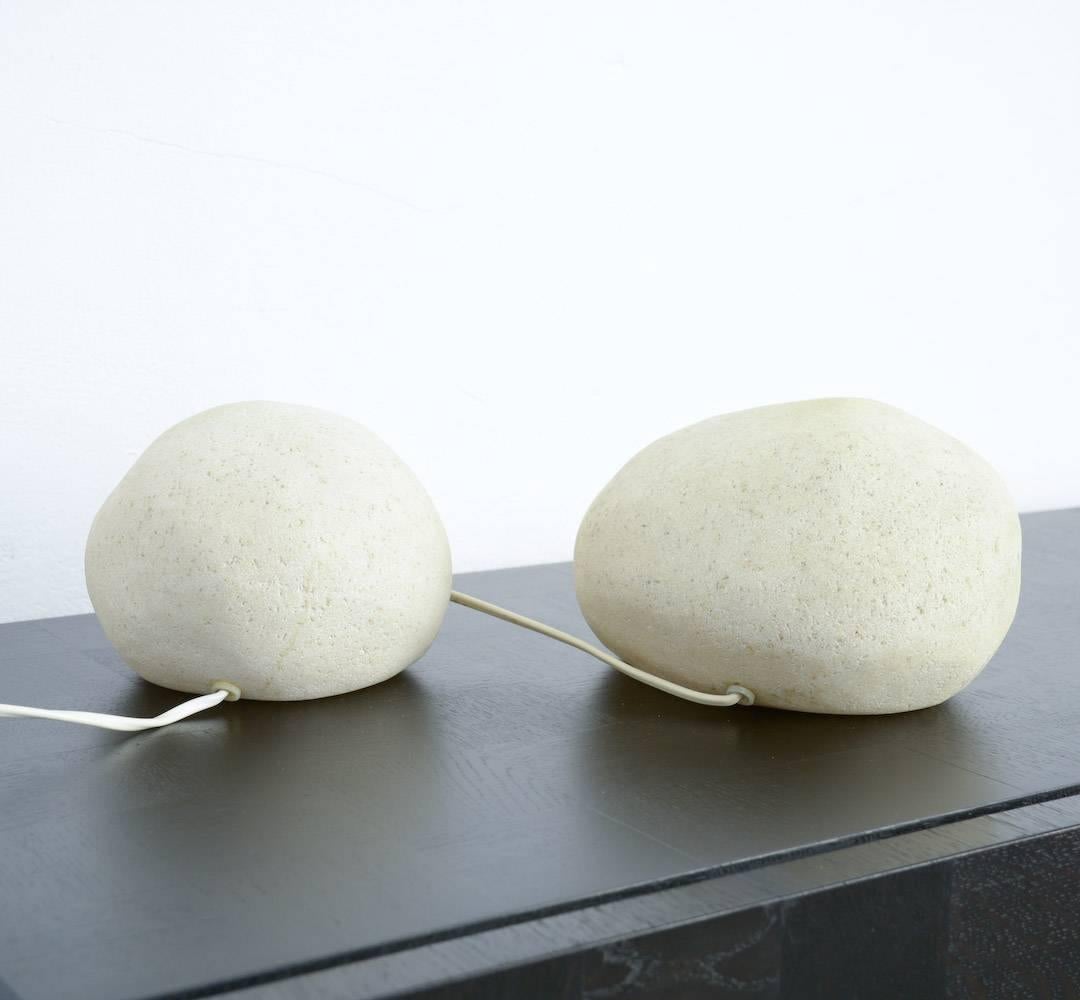 Pair of Early Dorra Rock Shaped Lamp by A. Cazenave for Atelier A 2