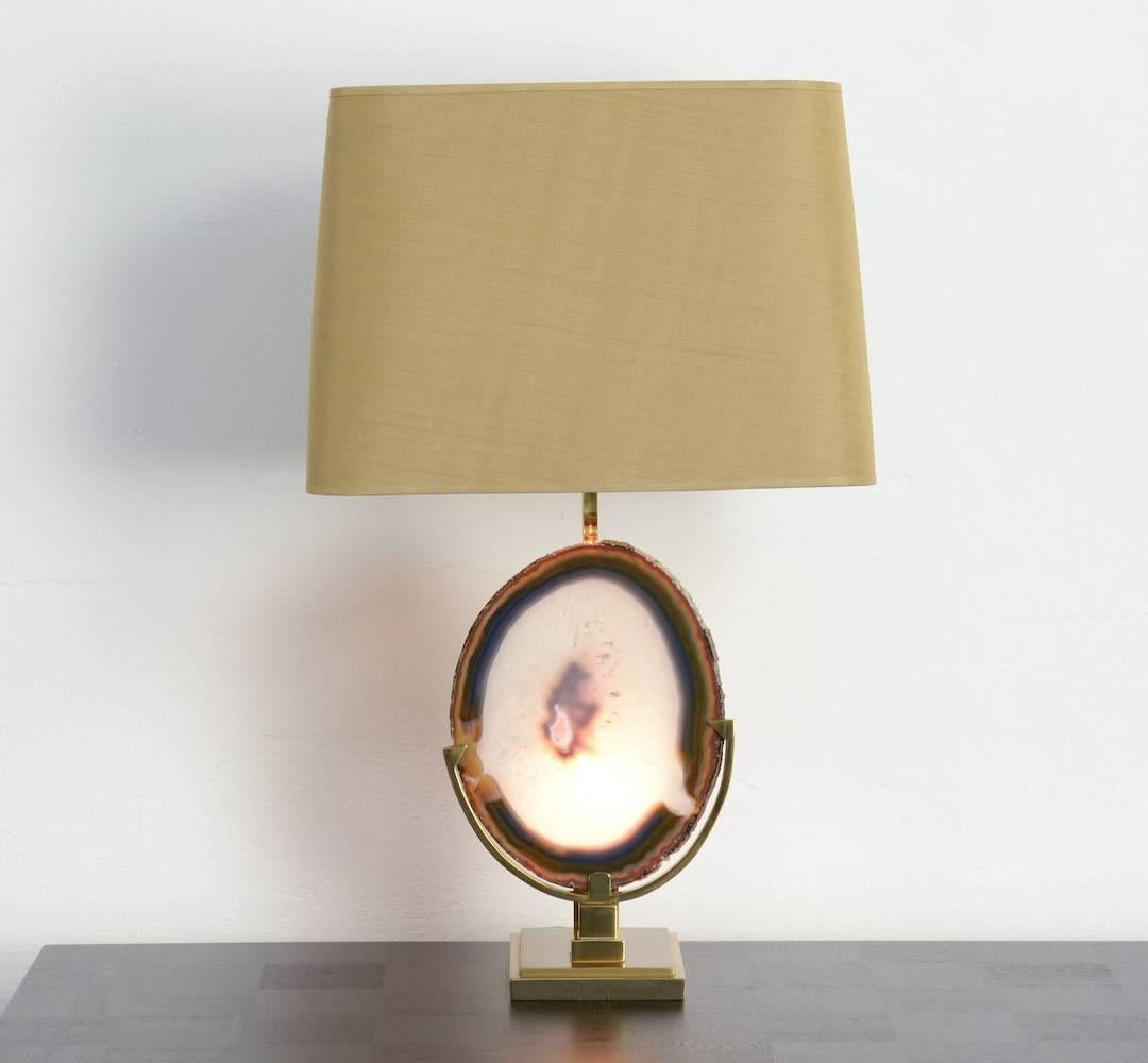 Late 20th Century Magic Agate Table Lamp by Willy Daro