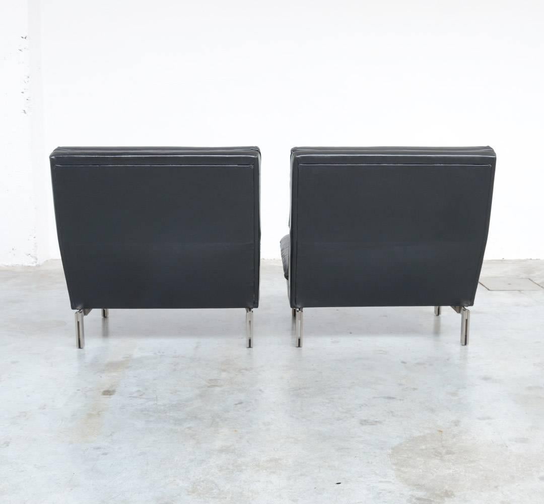 Pair of Minimal Easy Chairs by Georges Vanrijk for Beaufort 2