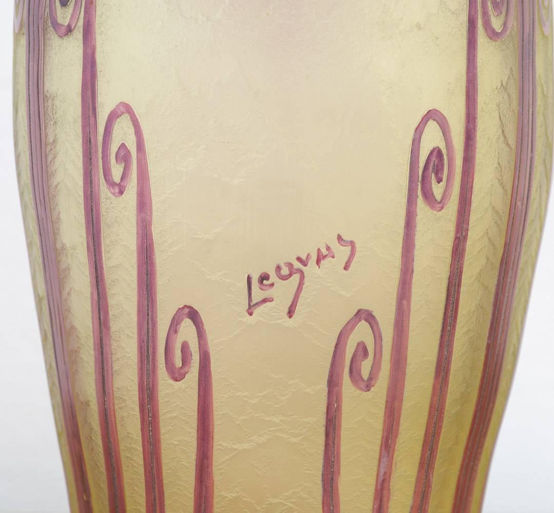 Large Polychrome Art Deco Vase by Legras (Frühes 20. Jahrhundert)