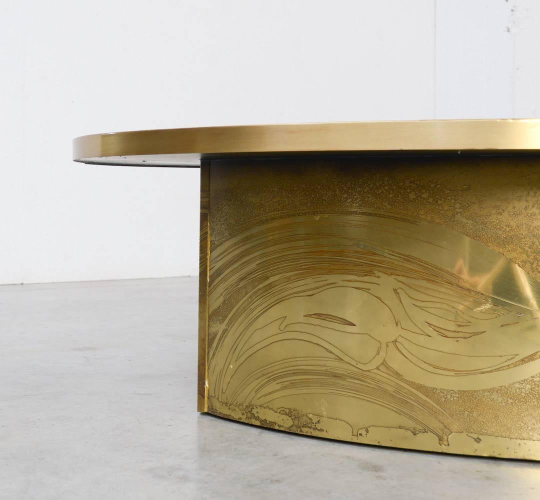 Modern Glamorous Brass Coffee Table by Marc D’Haenens