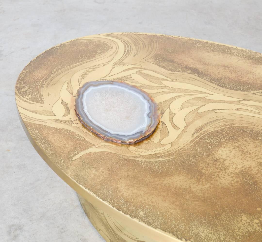 Belgian Glamorous Brass Coffee Table by Marc D’Haenens