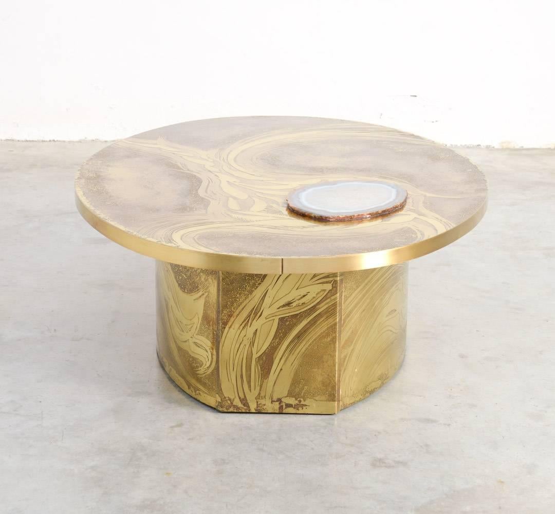 Glamorous Brass Coffee Table by Marc D’Haenens 1