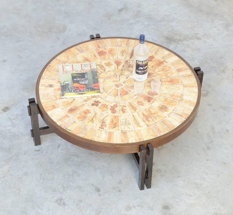 Large Garrigue Coffee Table By Roger Ca For At 1stdibs This Lovely Autumn Tile Coffee Table Was Designed And Manufactured In The 1960s By French