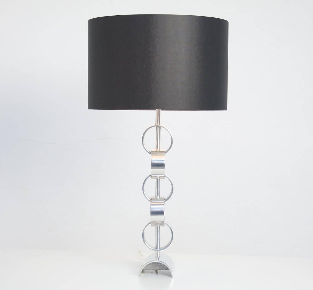 Modern Minimalist Chromed Table Lamp, 1970s For Sale