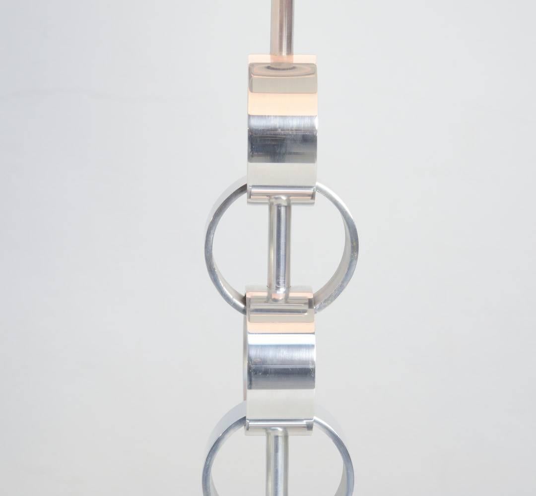 Late 20th Century Minimalist Chromed Table Lamp, 1970s For Sale