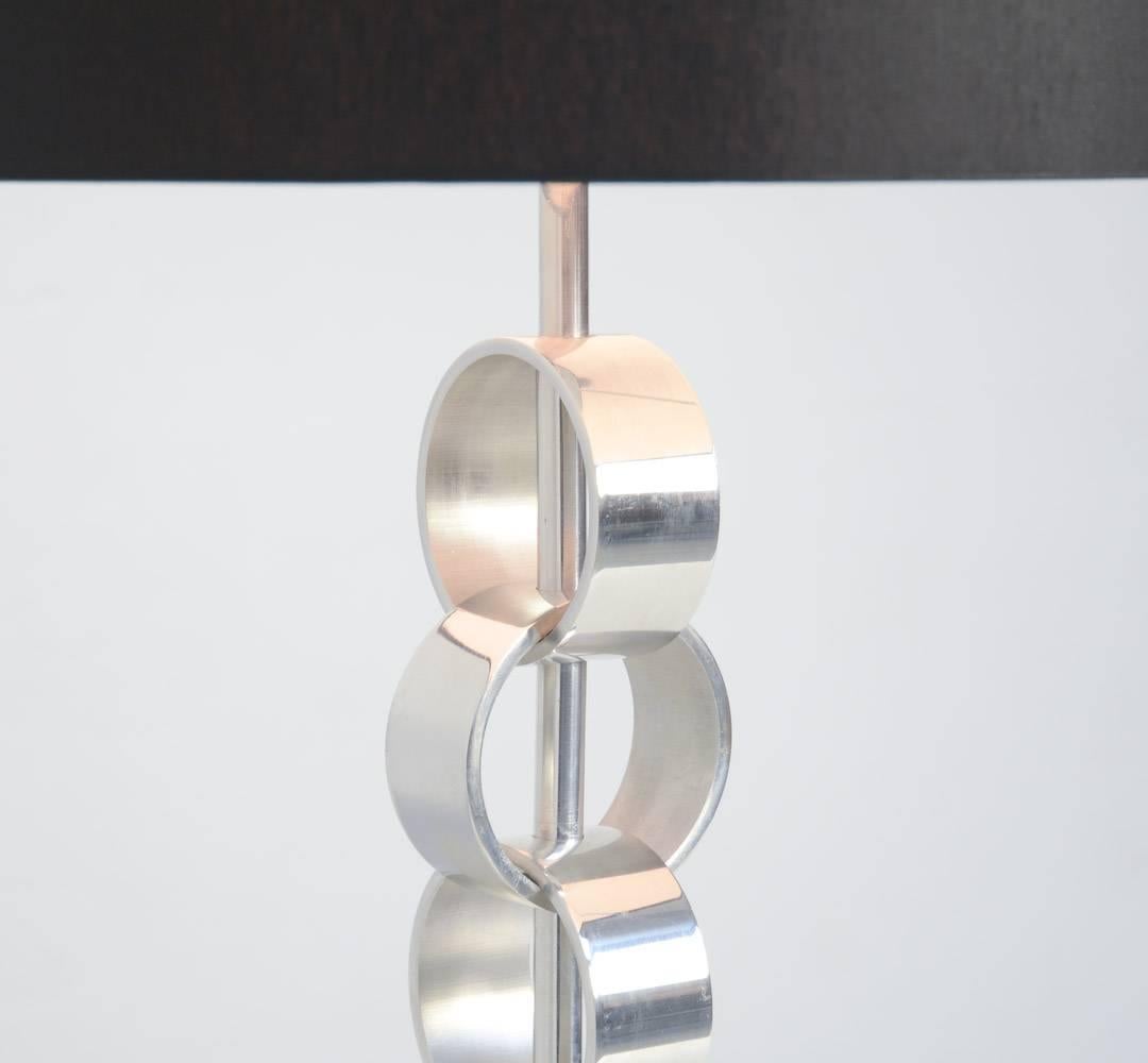 Minimalist Chromed Table Lamp, 1970s For Sale 1