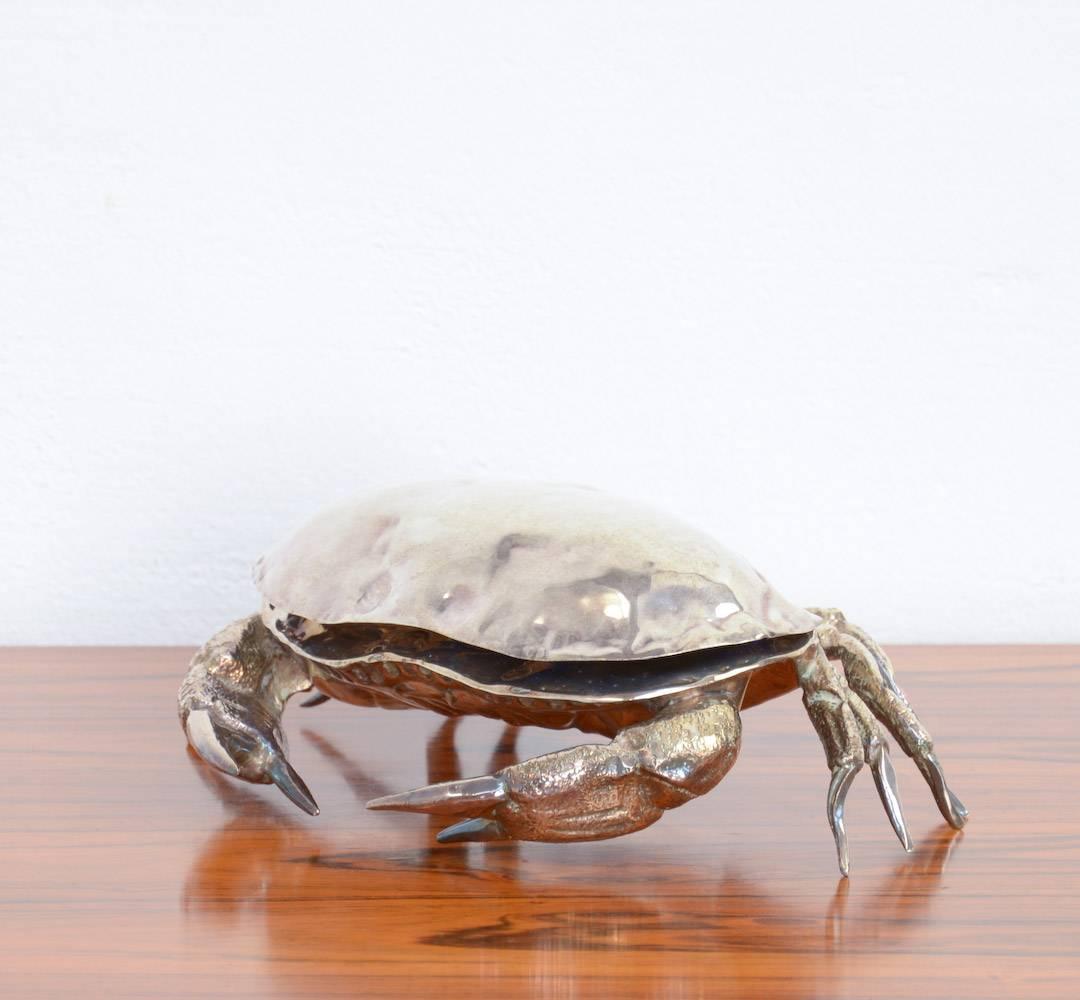 Spanish Large Silver Plated Crab Caviar Server