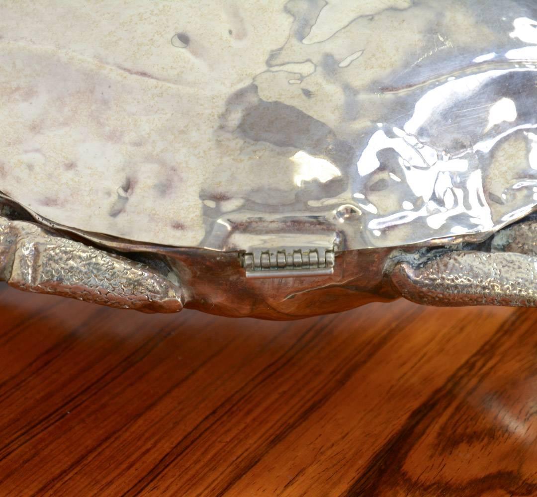 Large Silver Plated Crab Caviar Server 3