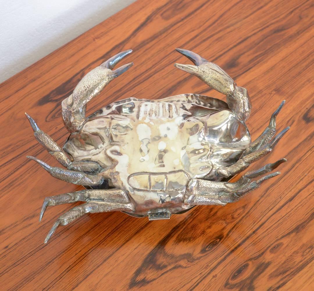 Large Silver Plated Crab Caviar Server 4