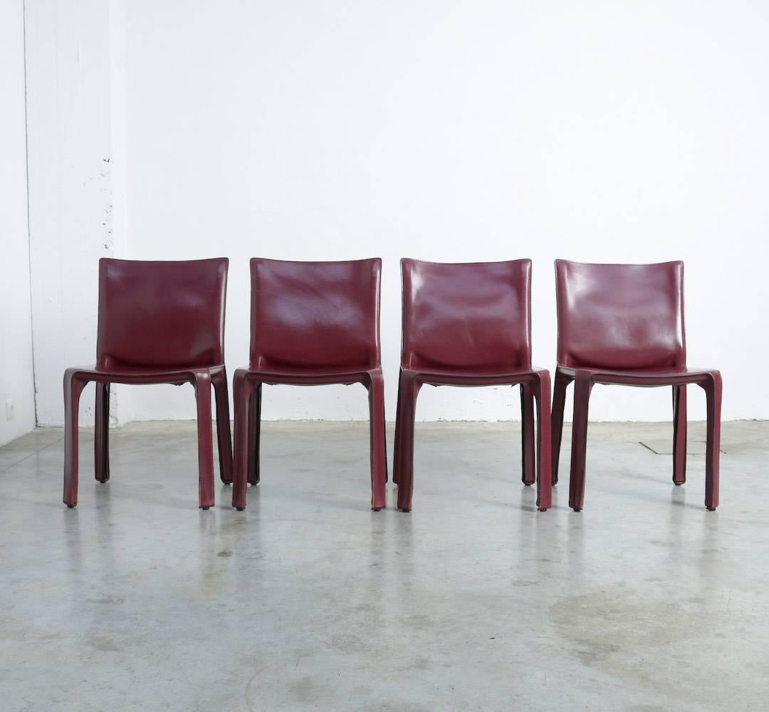 Set of Six CAB Chairs by Mario Bellini for Cassina In Good Condition In Vlimmeren, BE