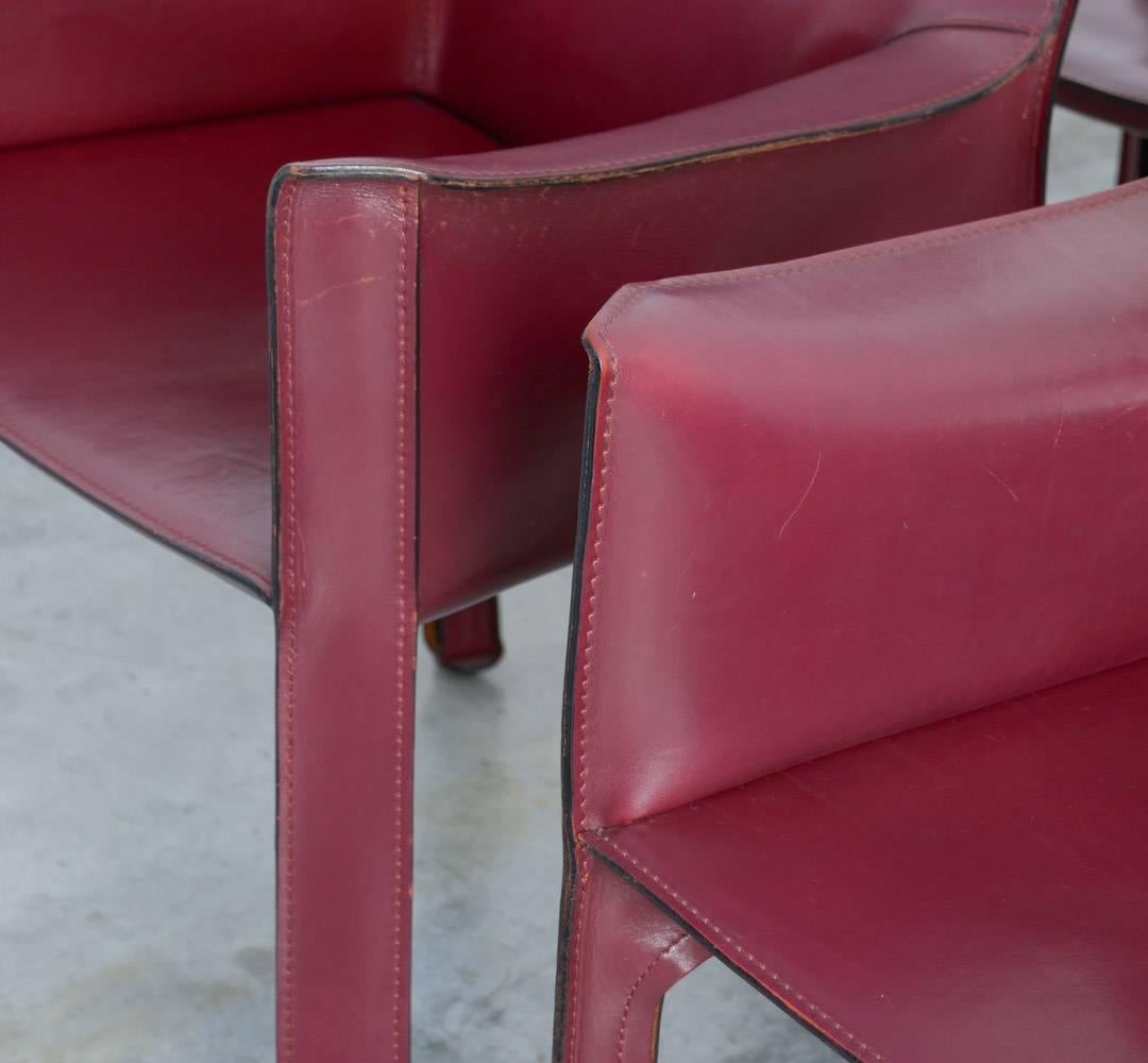 Set of Six CAB Chairs by Mario Bellini for Cassina 1