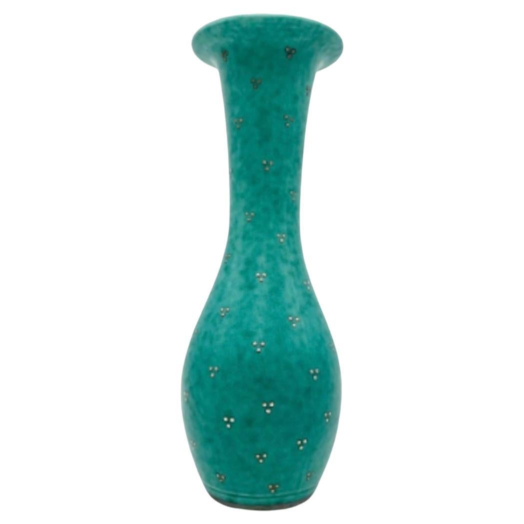 Vaso turchese con collo allungato di Wilhelm Kåge