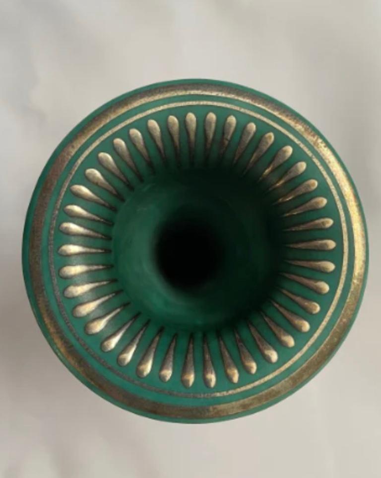 Moderno Vaso turchese con collo allungato di Wilhelm Kåge in vendita