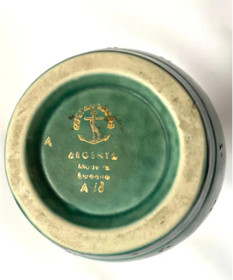 Svedese Vaso turchese con collo allungato di Wilhelm Kåge in vendita