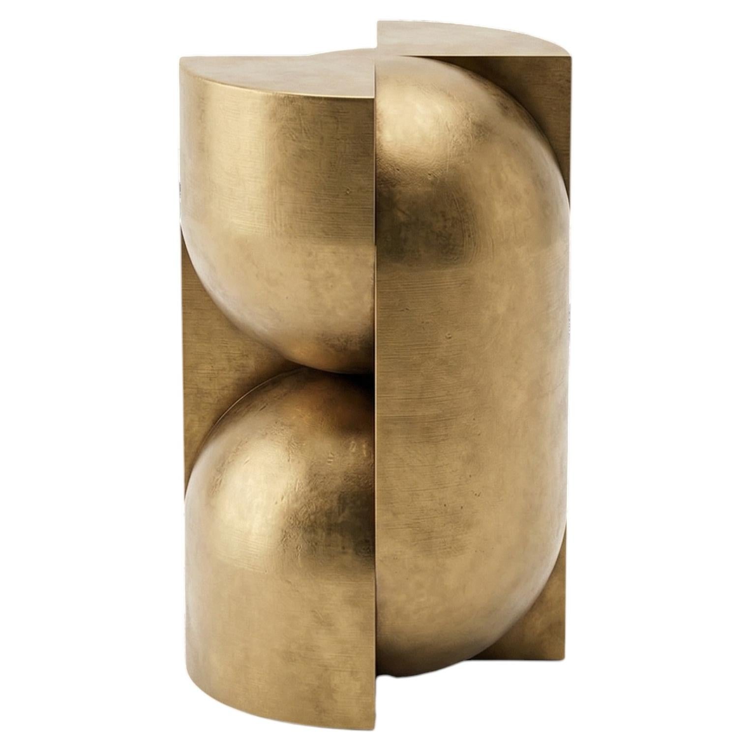 Studio A Brocky Piedistallo scultoreo 'Capsule' in bronzo fuso dell'età dello spazio
