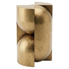 Pedestal escultórico "Cápsula" de bronce fundido de la era espacial de Studio Brocky