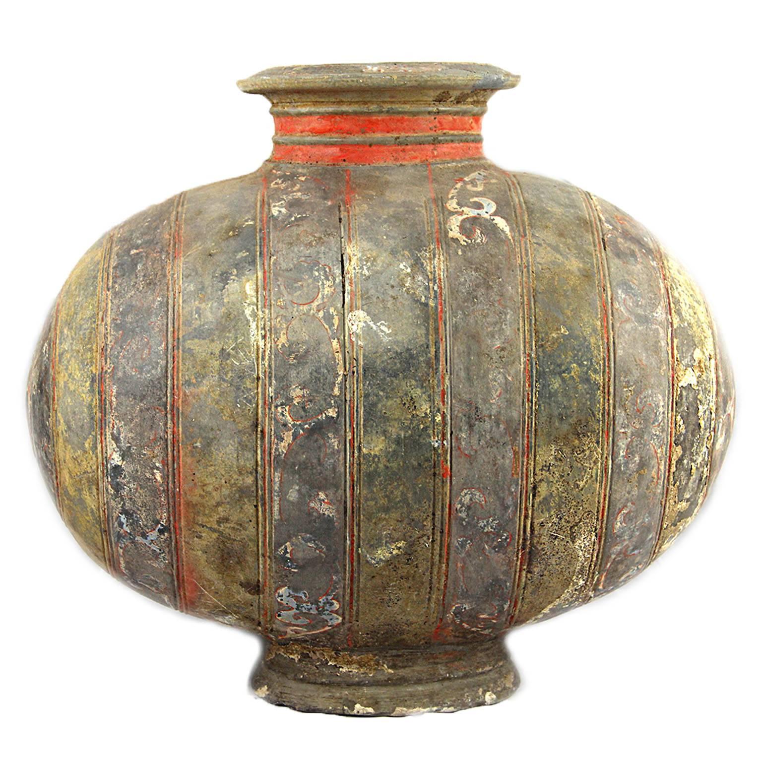 Chinese Han Dynasty Pottery "Cocoon" Vase
