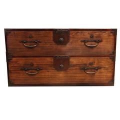 'Isho-Dansu' Japanese Clothing Chest with Fine Iron Hardware