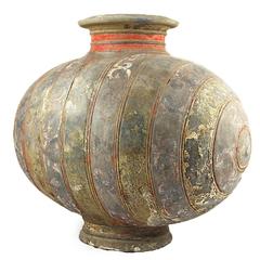 Chinese Han Dynasty Pottery "Cocoon" Vase