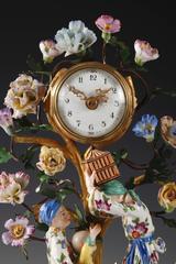 Small Polychrome Porcelain and Gilt Bronze Clock