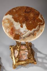 19th Century Pair of Oriental Pedestal Tables, After Eugène Cornu