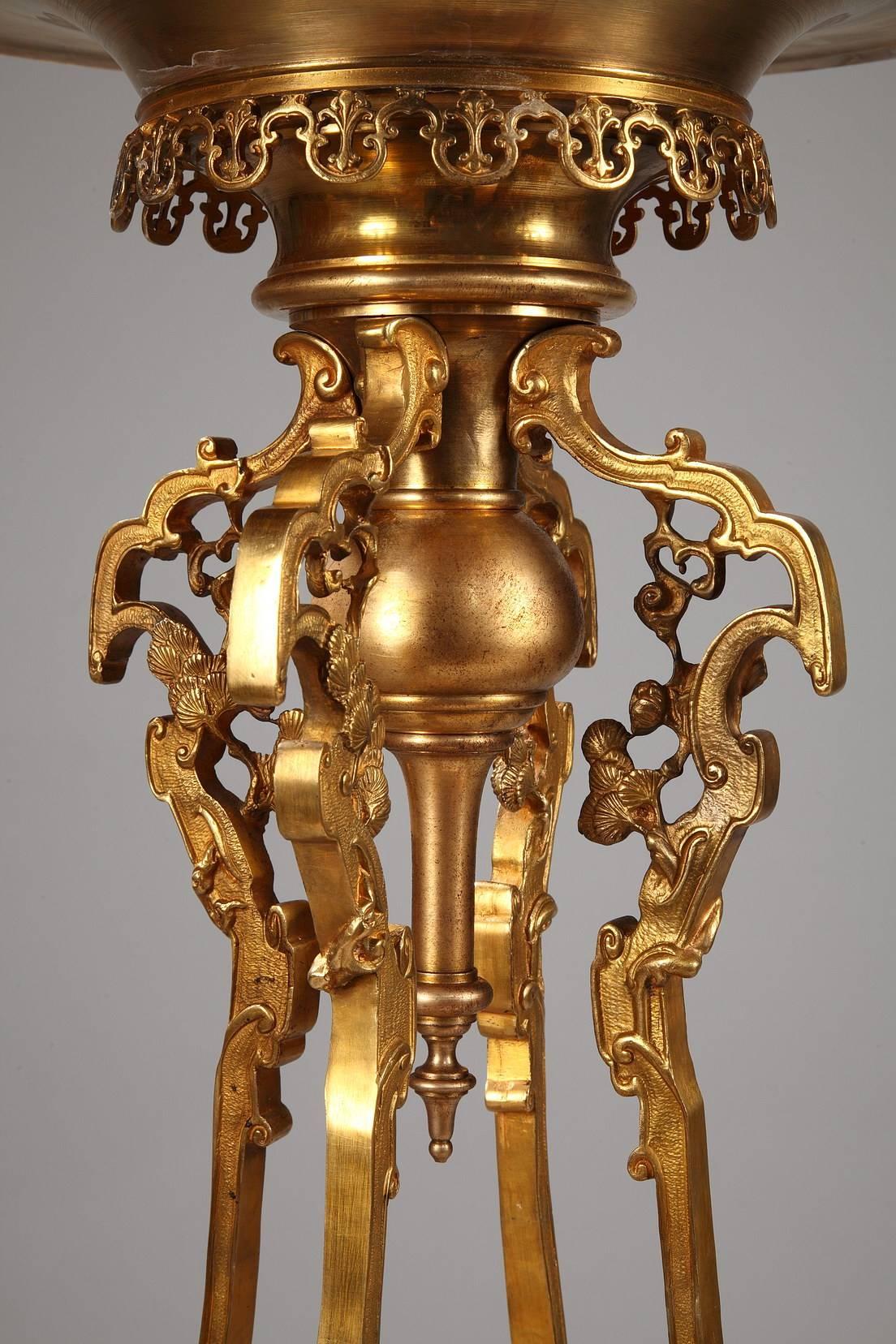 19th Century Pair of Oriental Pedestal Tables, After Eugène Cornu In Good Condition For Sale In Paris, FR