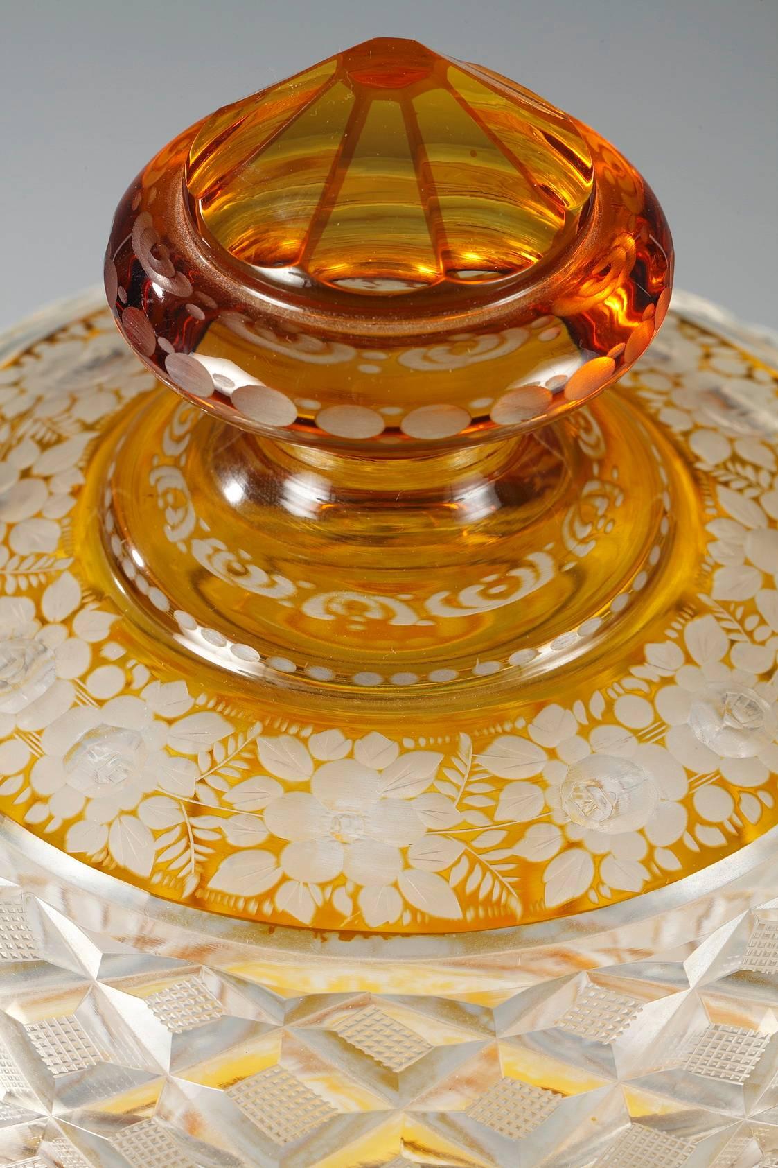 20th Century Pair of Sweetmeat Vases, Bohemian Crystal Glassware For Sale 2