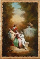 19th Century "Fêtes galantes" Paintings: "Courtly Love" and "Inconstant Love"