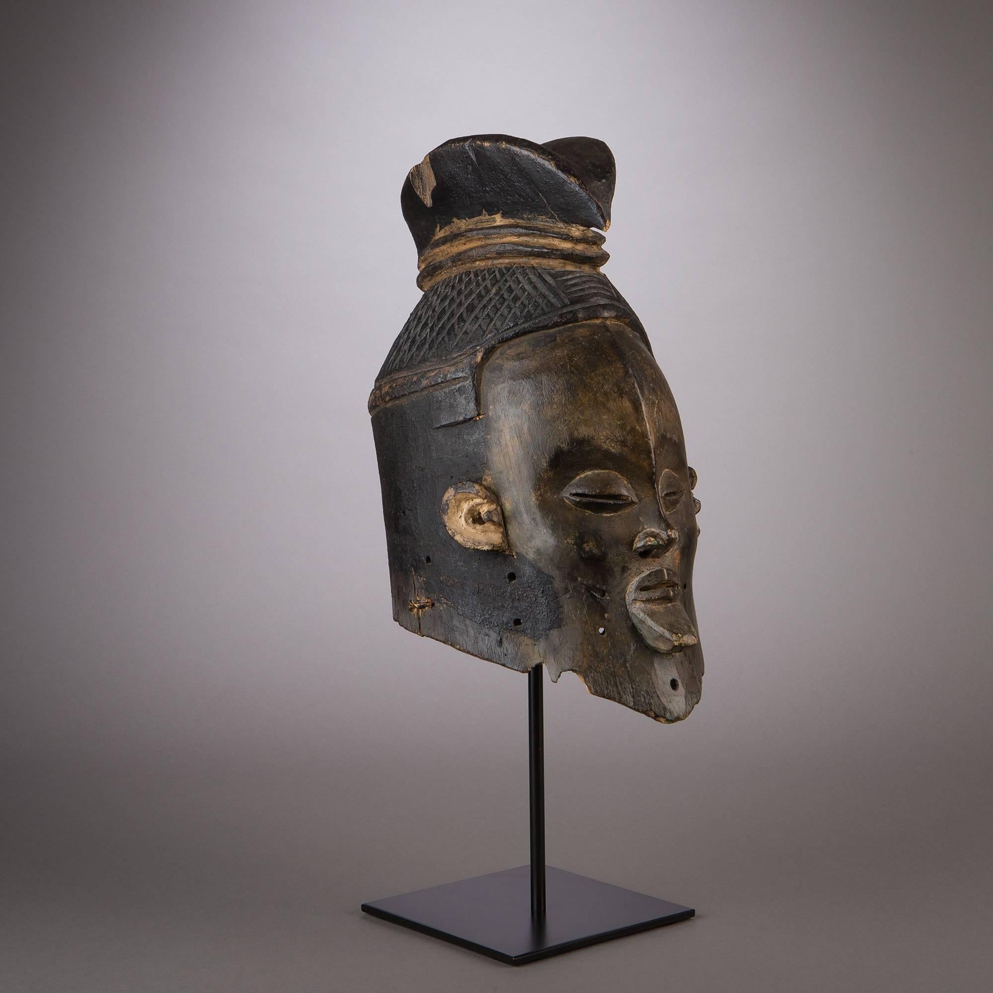 Congolese Late 19th Century Tribal Suku Helmet Mask